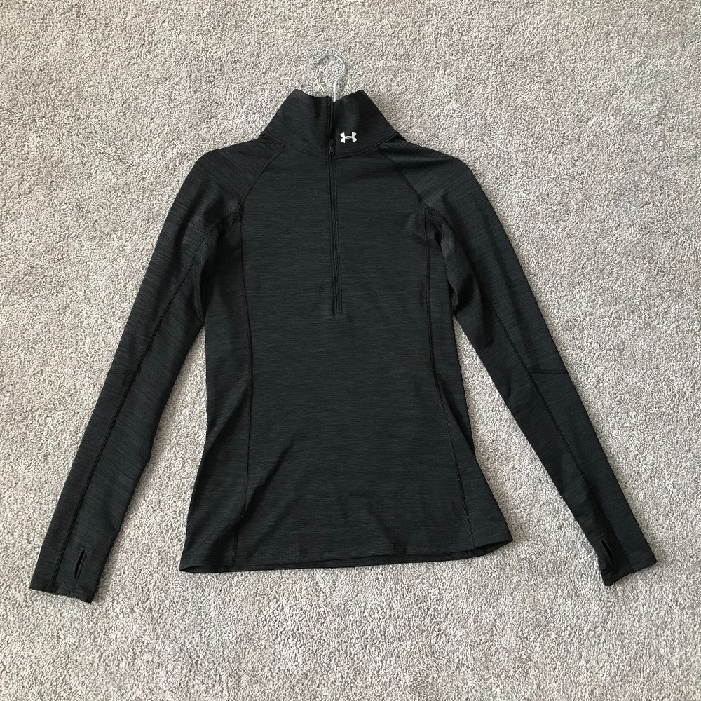 Under Armour Fitted Tech 1/4 Zip Black Long Sleeve